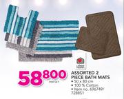 Always Home Assorted 2 Piece Bath Mats 50 x 80cm-Per Set