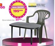 Antracite Ebony Oval 6 Seater Table