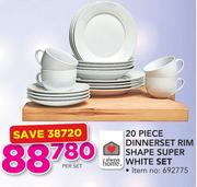 Always Home 20-Piece Dinnerset Rim Shape Super White Set-Per Set