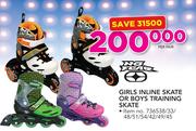 No Fear Girls Inline Skate or Boys Training Skate-Per Pair