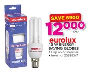 Eurolux 15W Energy Saving Globes-Each