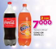 Coke or Fanta-2 x 2Ltr