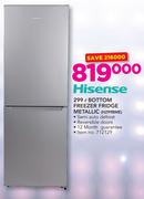 Hisense 299Ltr Bottom Freezer Fridge Metallic H299BME