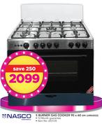 Nasco Electronics 5 Burner Gas Cooker 90 x 60cm LME65022