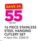 16-Piece Stainless Steel Hanging Cutlery Set-Per Set