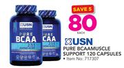 USN Pure Bcaamuscle Support 120 Capsules-Each