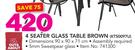 Out & About 4 Seater Glass Brown Table KTS0097U