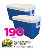 Camp Master 50Ltr Blue Cooler Box-Each