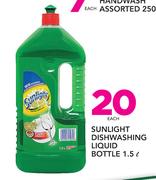 Sunlight Dishwashing Liquid Bottle-1.5ltr Each
