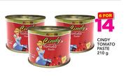 Cindy Tomato Paste-6 x 210g