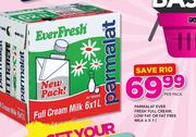 Parmalat Ever Fresh Full Cream, Low Fat Or Fat Free Milk-6X1Ltr