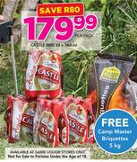 Castle NRB 24X340ml With Free Camp Master Briquettes 5Kg