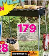 Large Steel Braai With Charcoal