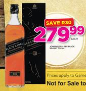 Johnnie Walker Black Whisky-750ml Each