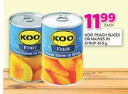Koo Peach Slices Or halves In Syrup-410g Each