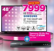Samsung 48"FHD Smart LED TV-48J5200ARXXA+Samsung 3D Blu Ray Player-BDJ4500