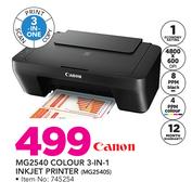 Canon Colour 3-In-1 Inkjet Printer MG2540S
