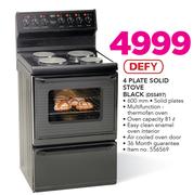 Defy 4 Plate Solid Stove Black DSS497