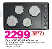 Defy 90cm Solid Hob Black DHD326
