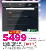 Defy Gemini Petit Chef Oven Black DBO472