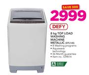 Defy 8Kg Top Load Washing Machine Metallic DTL145