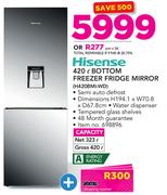 Hisense 420Ltr Bottom Freezer Fridge Mirror(H420BMI-WD)