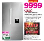 Defy 740Ltr Side By Side Fridge Metallic(Dff437)
