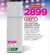 Defy 183Ltr Bottom Freezer Fridge Metallic(D220D)
