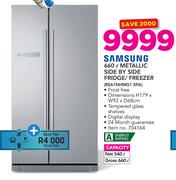 Samsung 660Ltr Metallic Side By Side Fridge/Freezer(RSA1NHMG1 XFA)
