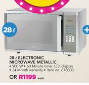 Defy 28Ltr Electronic Microwave Metallic-Each