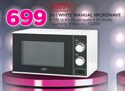 Defy 20Ltr White Manual Microwave