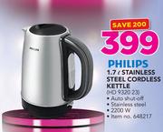 Philips 1.7Ltr Stainless Steel Cordless Kettle(HD 9320 23)