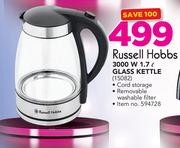 Russell Hobbs 3000W 1.7Ltr Glass Kettle