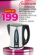 Sunbeam 1.7Ltr Cordless Stainless Steel Kettle(SSK-2521)