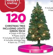 Christmas Tree Including Lights Green-90cm
