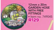 Garden Master 12mm x 20m Garden Hose With Free Fittings