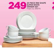 20 Piece Rim Shape Super White Dinner Set
