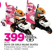 No Fear Boys Or Girls Inline Skates-Per Pair