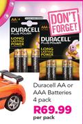 Duracell AA Or AAA Batteries 4 Pack-Per Pack