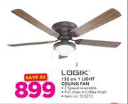 Logik 132cm 1 Light Ciling Fan 