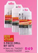 Tork Craft 5 Piece Drill Bit Sets-Each