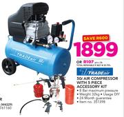 Tradeair 50Ltr Air Compressor With 5 Piece Accessory Kit