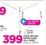 Home Quip Steel Rotary Dryer 3 Arm 40m Fixed With Plus 5m Door Dryer