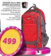 Edison 56cm Red Sports Backpack
