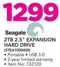 Seagate 2TB 2.5" Expansion Hard Drive STEA1000400