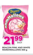 Beacon Pink & White Marshmallows-400g Each