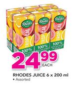 Rhodes Juice-6 x 200ml Each