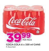 Coca Cola Cans-6 x 330ml Per Pack