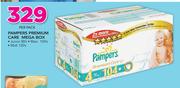 Pampers Premium Care Mega Box Junior 88's, Maxi 104's, Midi 120's-Per Pack