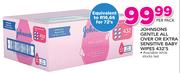Johnsons Gentle All Over Or Extra Sensitive baby Wipes-432's Per Pack